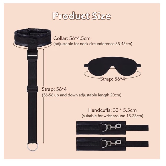 Accessories - Black Collar and Handcuffs Set